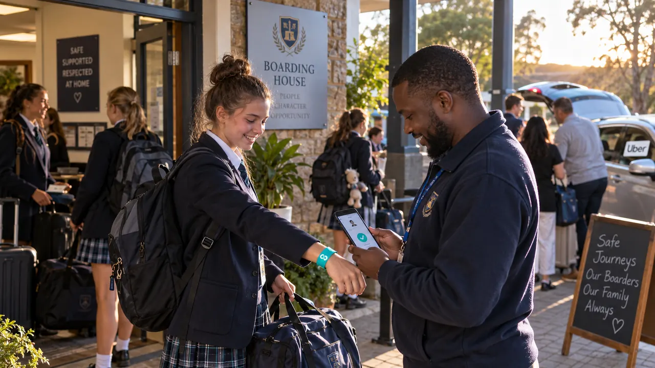 Parent completing school information digitally