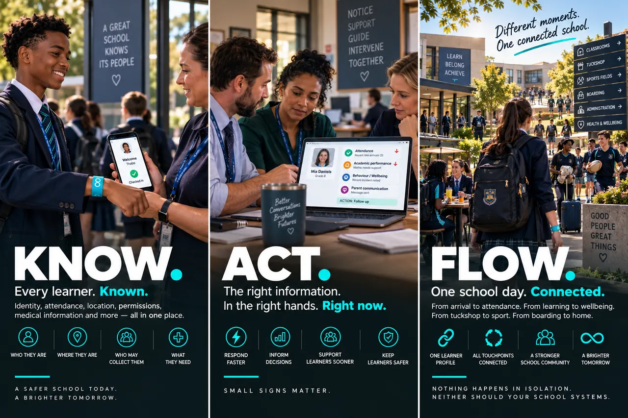 Know Act Flow visual for the Digital School Platform