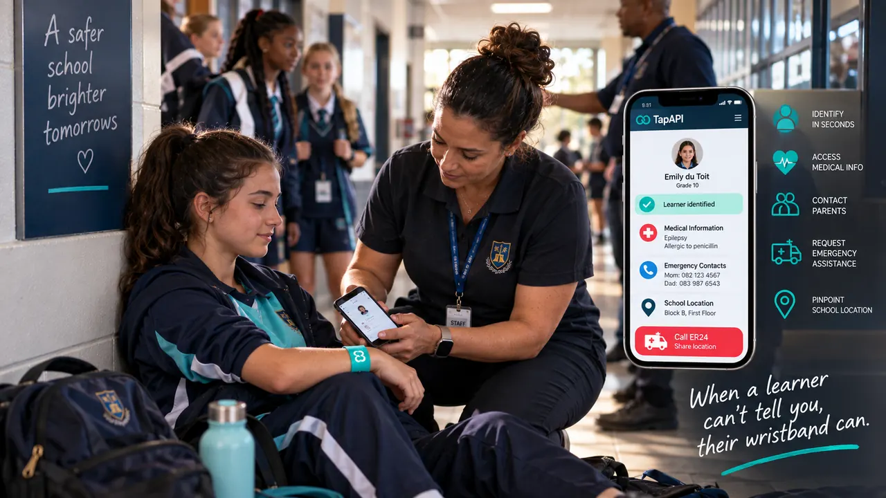 Learner receiving medical support at school