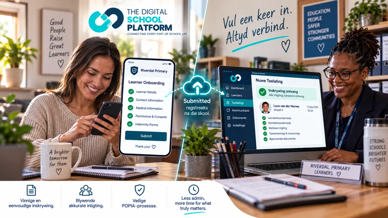 Parent completing school information digitally