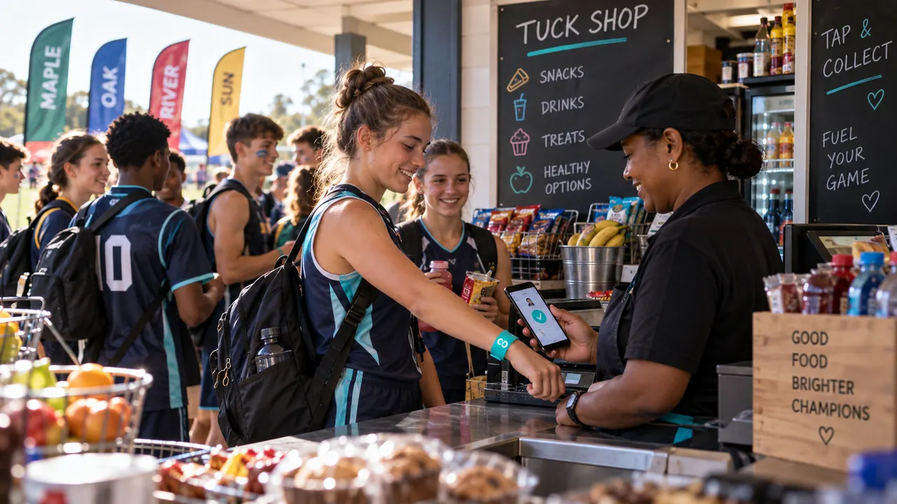 School tuckshop payment using a wristband